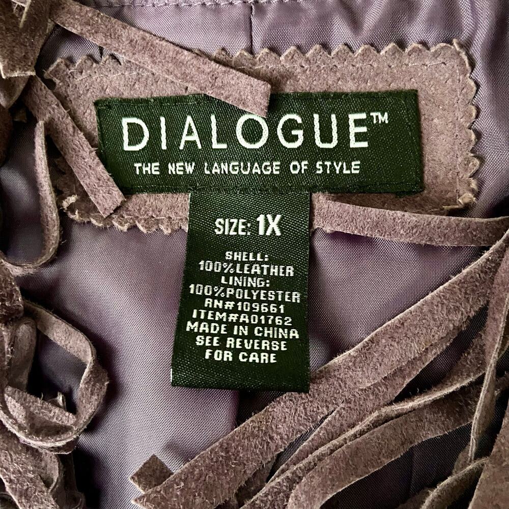 Dialogue Vintage Purple Suede Fringe Jacket - Picture 2 of 8